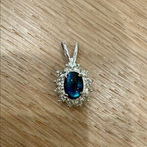 Elegant Silver and Blue Pendant